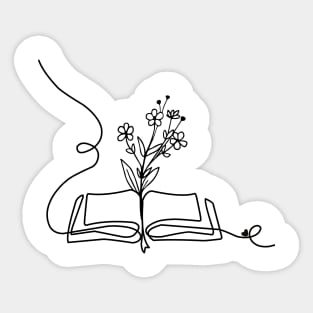 Flowers growing from book Sticker